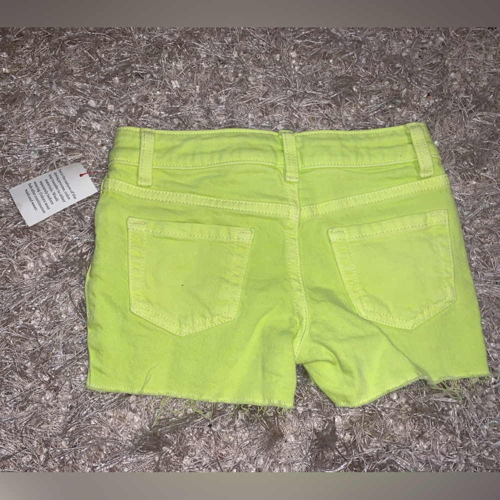 Cat & Jack Neon Lemon Stretch Jean Shorts size XS (4/5) NWT - Picture 2 of 4